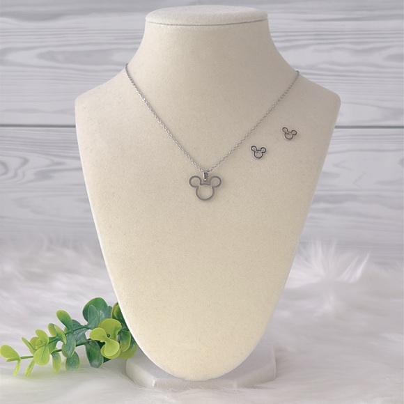 Mickey Mouse Stainless Steel Necklace and Earring Set - Picture 3 of 11